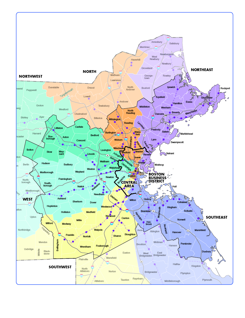 Figure 1.3 is a map of the Metropolitan Area Planning Council community types
